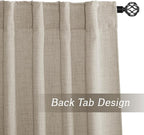 RYB HOME Natural Beige Linen Sheer Curtains 84 inches Long - Image 3