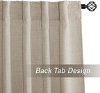 RYB HOME Natural Beige Linen Sheer Curtains 63 inches Long - Image 5
