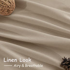 Sepia Beige Linen Curtains 120 Inches Long - Image 4