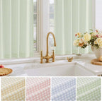 RYB HOME Gingham Cafe Curtains 24 inch Length, Linen Checkered Vintage - Image 5