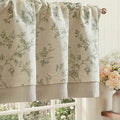 jinchan Amlie Floral Linen Valance Curtain Farmhouse Kitchen Valance by JINCHAN