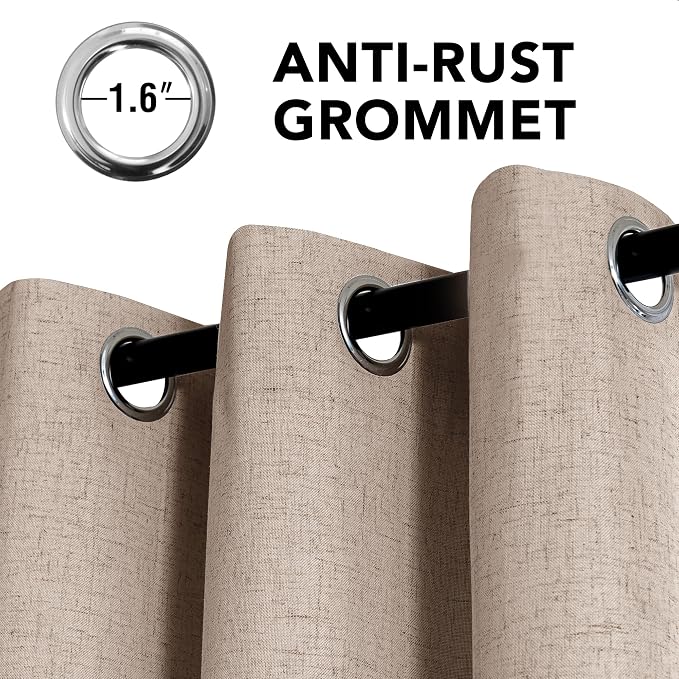 H.VERSAILTEX Linen Curtains 100% Blackout Curtains - Image 3