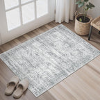 2x3 Washable Rugs for Kitchen, Powder Room Small Area Rug Non-Slip Vintage Low - Image 2