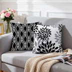 Hexagram Geometric Black Pillow Covers 18x18 Set of 4, Decorative Outdoor Boho - Image 3