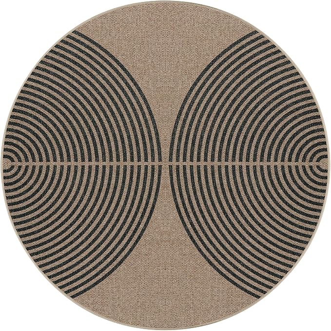 Lahome Modern Rainbow Round Rug 4ft, Washable Outdoor Rugs - Image 7