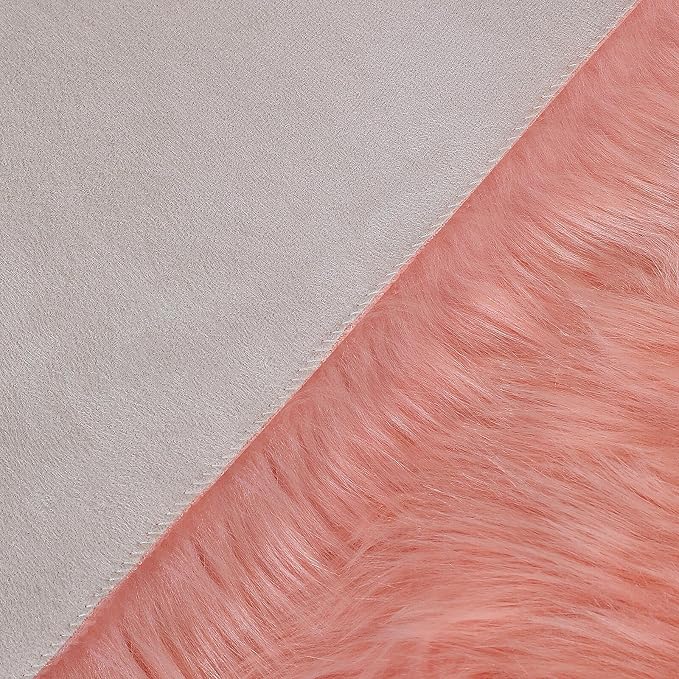 linmopm Faux Fur Rug Sheepskin Shag Fluffy Fuzzy Pink 2x6 ft Runner Rugs - Image 8