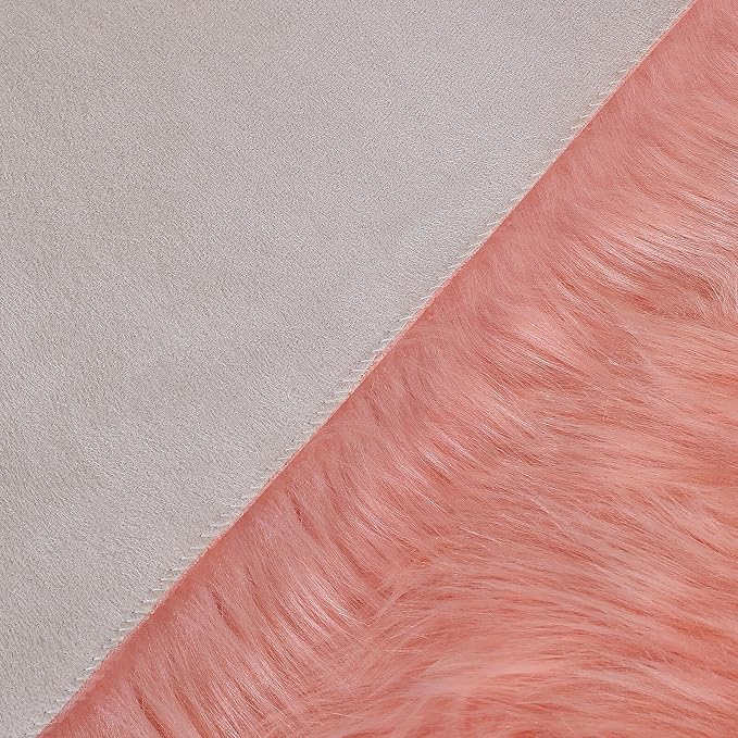 linmopm Faux Fur Rug Sheepskin Shag Fluffy Fuzzy Pink 3x4 ft Rugs - Image 5