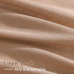 Nanspring Peach Linen Curtains 102 Inches Long Rod Pocket Back Tab Drapes 2 - Image 3