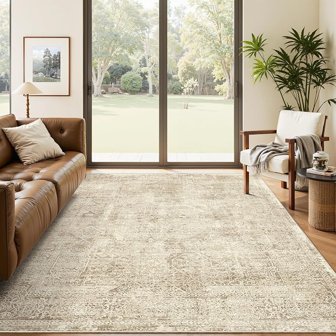 6x9 Area Rug for Living Room Floral Washable Non-Slip Modern Rugs for Bedroom - Image 9