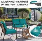 14Pcs Outdoor Cushion Covers, Patio Cushion Covers, Stretch Elastic Slipcovers - Image 4
