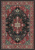 Area Rugs Round 8ft Washable Non-Slip, Floral Vintage Distress Print Pattern by RELEANY
