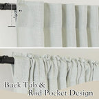 RYB HOME Green Linen Curtains Extra 70 inches Widith, Light Filtering Privacy - Image 3