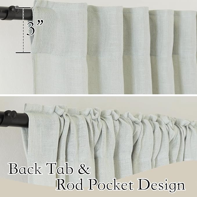 RYB HOME Linen Kitchen Curtains - Image 3