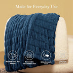 Ultra Soft Cozy Faux Fur Throw Blanket, Fuzzy Plush Thick Bubble Blanket - Image 5