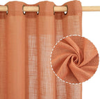 LAMIT Burnt Orange Linen Curtains 40 Inches Long - Image 2