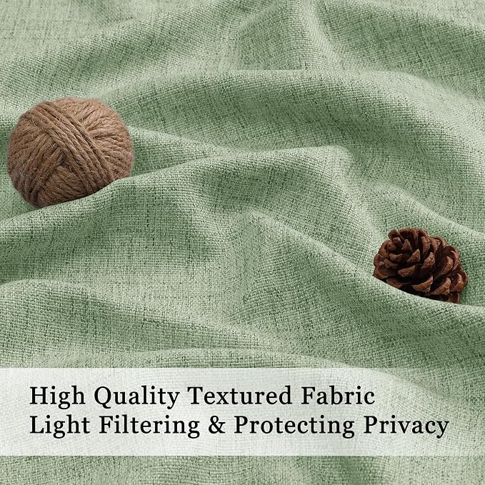 OWENIE Light Green Valances for Windows 1 Pcs, Light Filtering Textured - Image 3