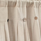 Lush Decor Linen Button Farmhouse Valance Curtians 52"W x 18"L Dark Linen - Image 3