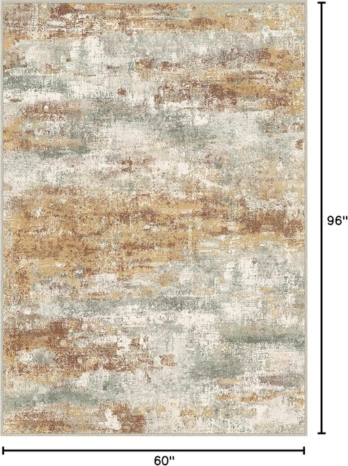 Area Rugs 5x8 for Living Room Bedroom, Modern Abstract Machine Washable Rug - Image 2