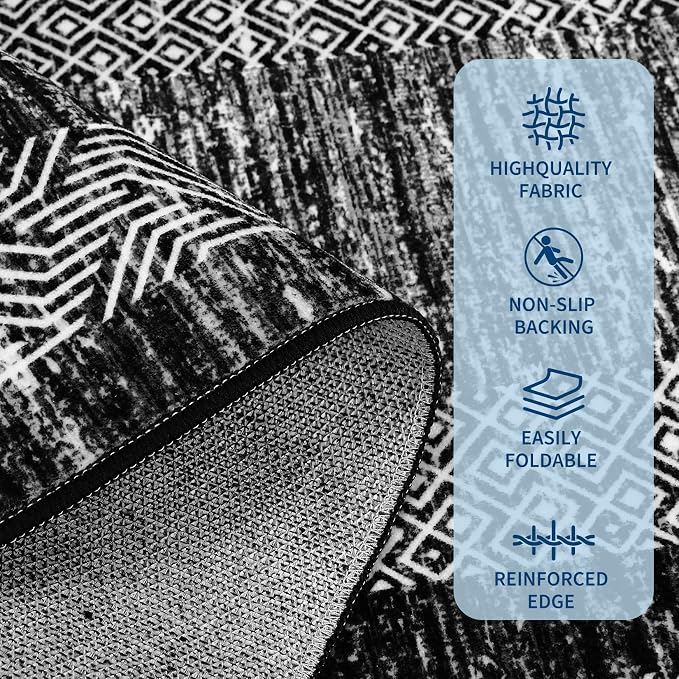 GarveeHome Modern Geometric Rug 4x6 Washable Rug - Image 3