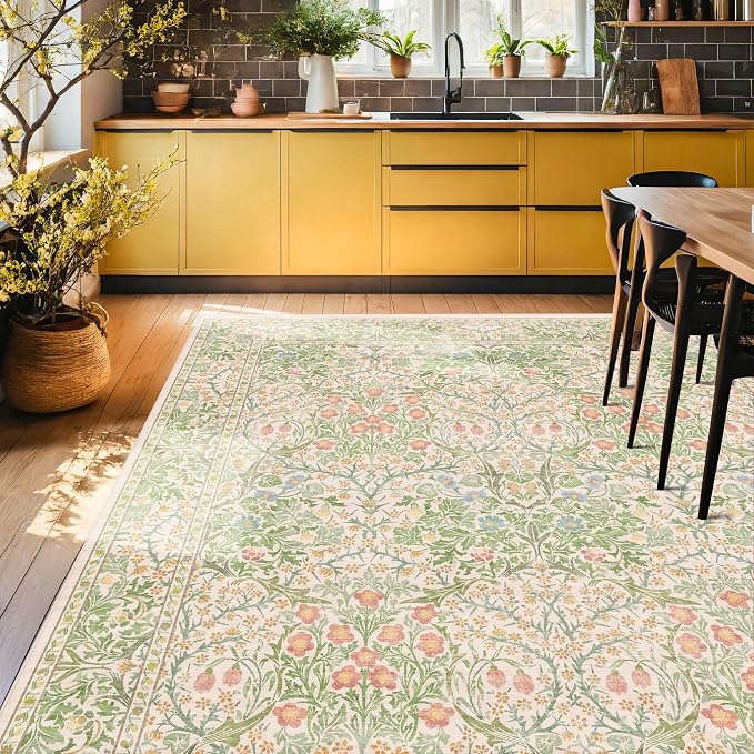 Washable Light Green Rug for Bedroom - Image 6