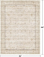 Vintage 3x4 Beige Indoor Rugs for Entryway - Image 2