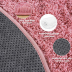 5'x5' Blush Round Rugs for Girls Bedroom, Ultra Soft Fluffy Circle Rug for Kids - Image 5