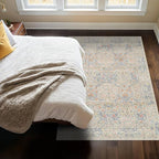 Hazo Haus Boho Beige Blue Living Room Rug 6x8 - Image 3