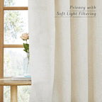 NICETOWN Natural Linen 102 inch Curtains - Image 3