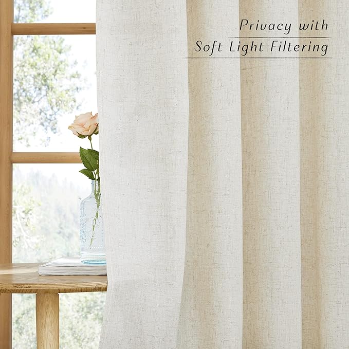 NICETOWN Natural Linen 102 inch Curtains - Image 5