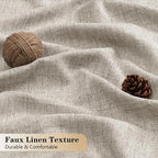 OVZME Valance for Windows, Light Filtering Faux Linen Textured Small Short - Image 4