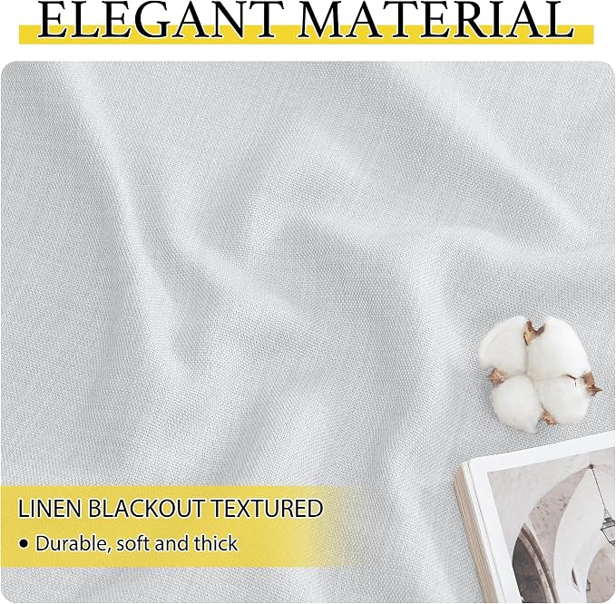 NICETOWN Faux Linen Valances, Short Cafe Curtains Kitchen Tiers, Room Darkening - Image 6