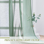 NICETOWN Linen Curtains Flax Sheer Texture - Image 5
