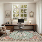 4x6 Area Rugs for Living Room: Washable Rug Soft Vintage Distressed Floral - Image 5