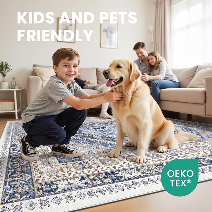 zesthome 7x9 Area Rug, Super Soft Washable Rugs - Image 7