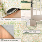 Vintage Beige Green 2'6" x 8' Runner Rug - Image 5