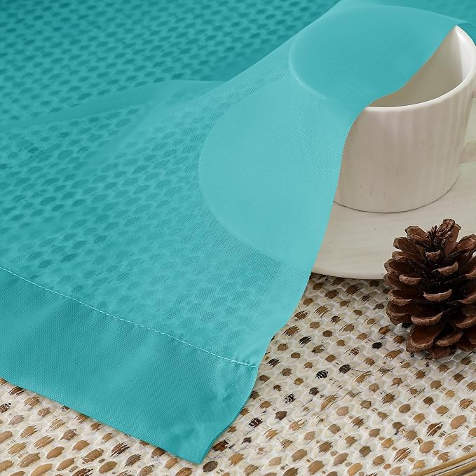 Aiyufeng Turquoise Sheer Curtains 90 Inches Long 2 Panels Set, Light Filtering - Image 3