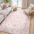 RELEANY Area Rugs 5'x8' Washable Non-Slip, Floral Vintage Distress Print by RELEANY