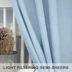 Light Blue Curtains 96 Inches Long - Image 3