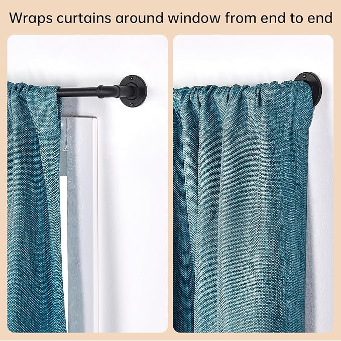 2 Pack Industrial Curtain Rods for Windows 48 to 84 Inches, for Indoor and - Image 4