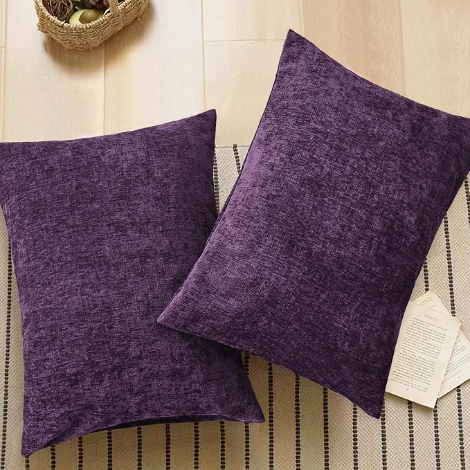 CaliTime Throw Pillow Covers Decorative 20 X 26 Inches Pack of 2 Cozy Chenille - Image 5