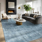 Latte&Fog 10x14 Area Rug for Living Room, Extra Large Blue Modern Abstract - Image 2