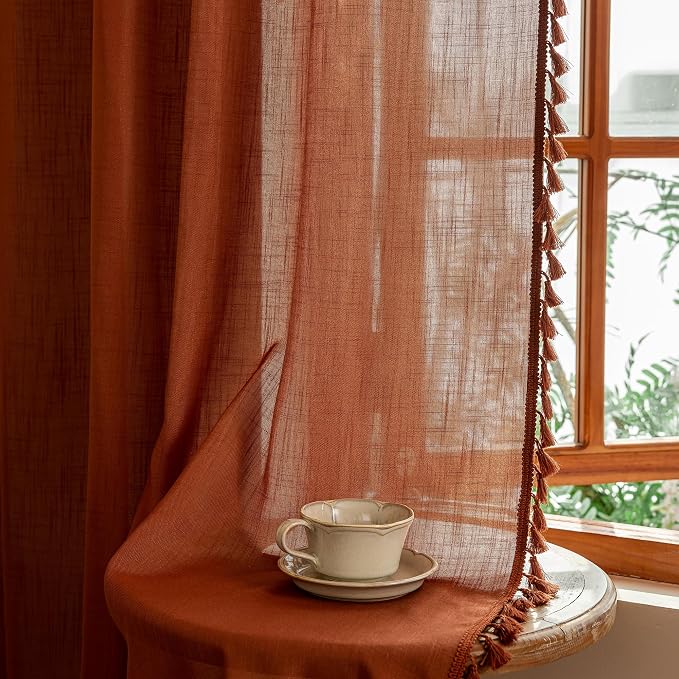MYSKY HOME Door Curtains for Closet Doorways, 72 Inches Long Sheer Light - Image 6