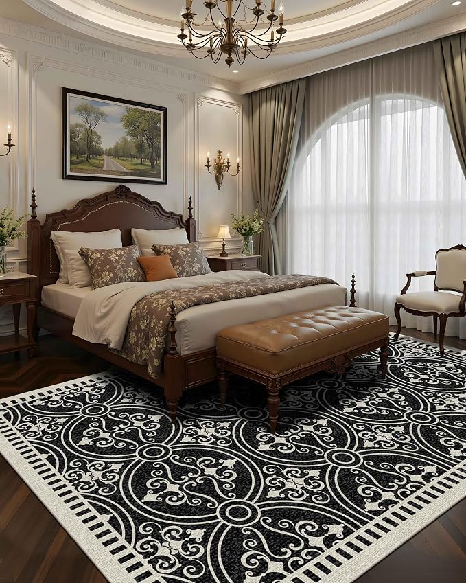 Latte&Fog 8x10 Area Rugs for Living Room, Large Vintage Washable Rug, Boho Non - Image 3