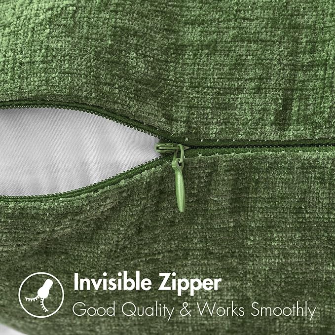 MIULEE Pack of 2 Couch Throw Pillow Covers 16x16Inch Soft Moss Green Spring - Image 3