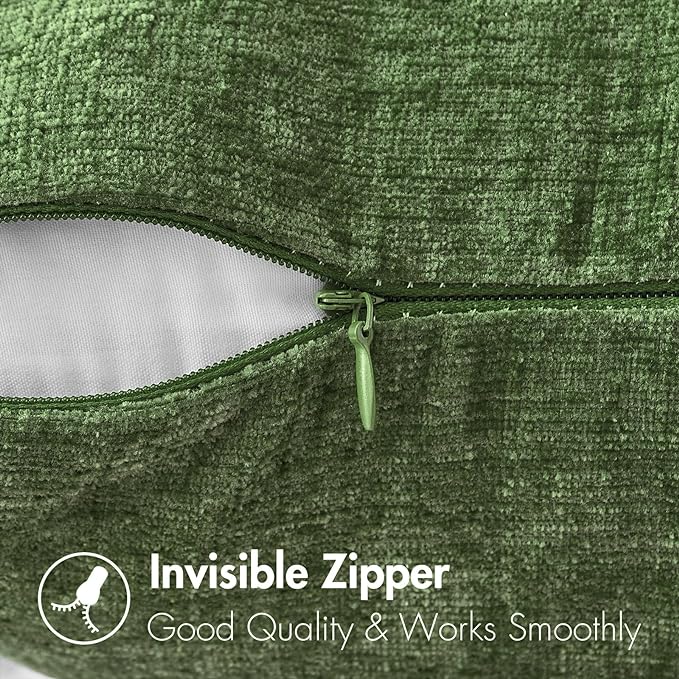 MIULEE Pack of 2 Couch Throw Pillow Covers 12x20Inch Soft Moss Green Spring - Image 3