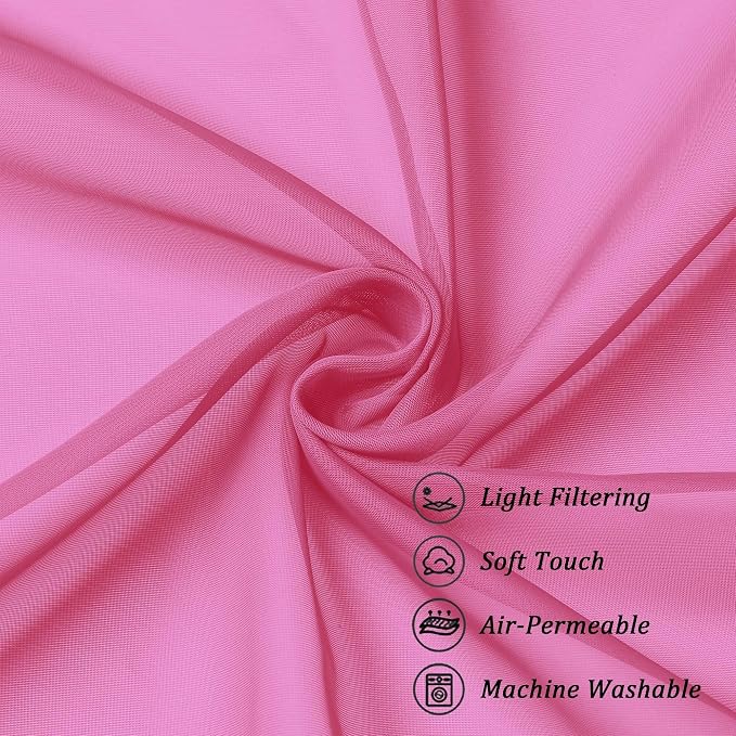 Chyhomenyc Sheer Curtains 36 inch Length 2 Panels Set, Light Filtering Voile - Image 7
