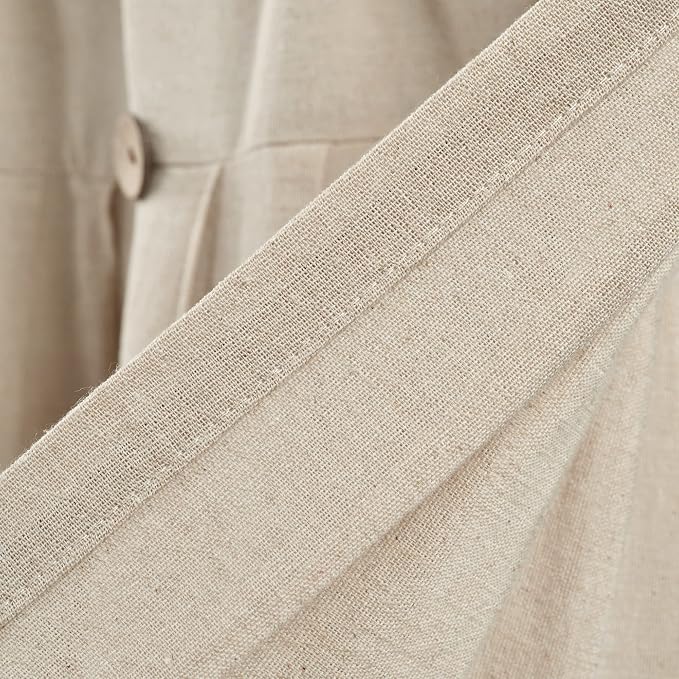 Lush Decor Linen Button Farmhouse Valance, Dark Linen - Image 5