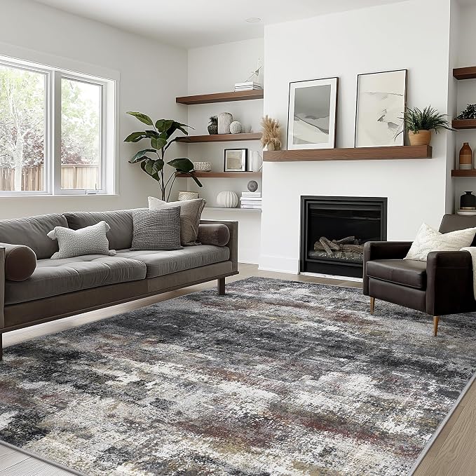 Area Rugs 9x12 for Living Room Bedroom, Large Modern Abstract Machine Washable - Image 3