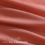 Coral Linen Curtains 102 Inches Long 2 Panel Set Back Tab Rod Pocket Semi Sheer - Image 4
