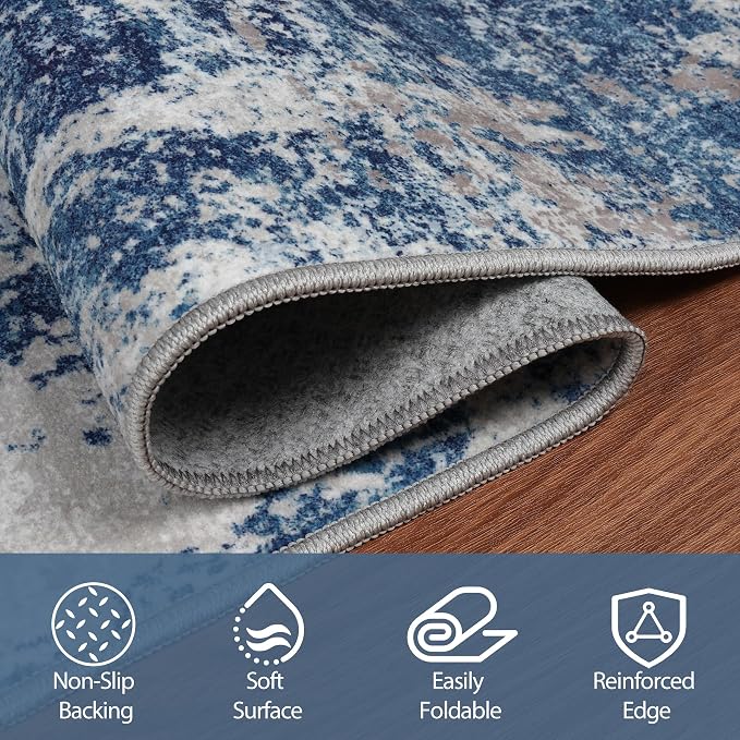 10x14 Area Rugs for Living Room Rug Washable: Abstract Large Rug Indoor Modern - Image 3